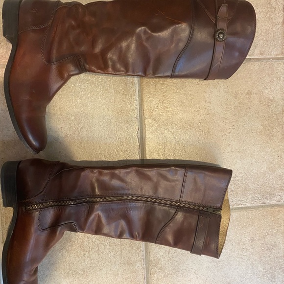 Frye size 9 saddle brown leather boots Mia style - Picture 4 of 6